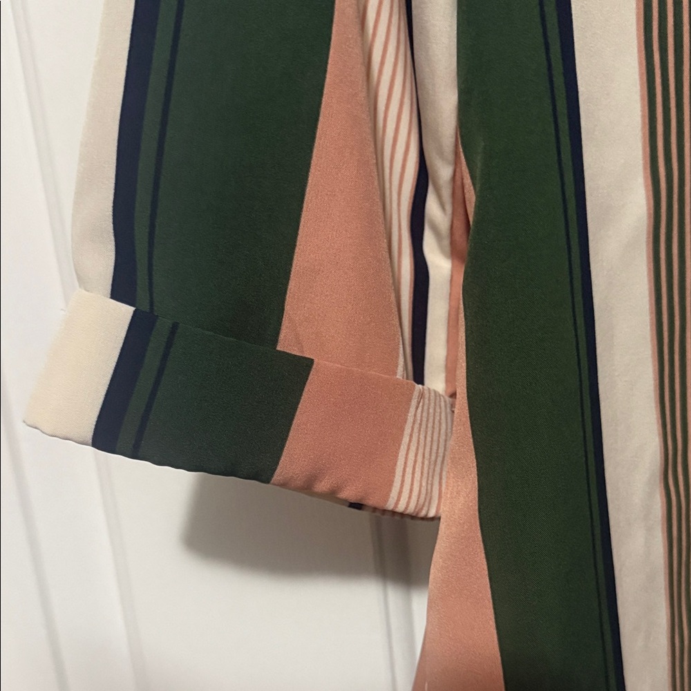 SHEIN Striped Blouse in Green, Pink, and Cream NWOT - Picture 5 of 6